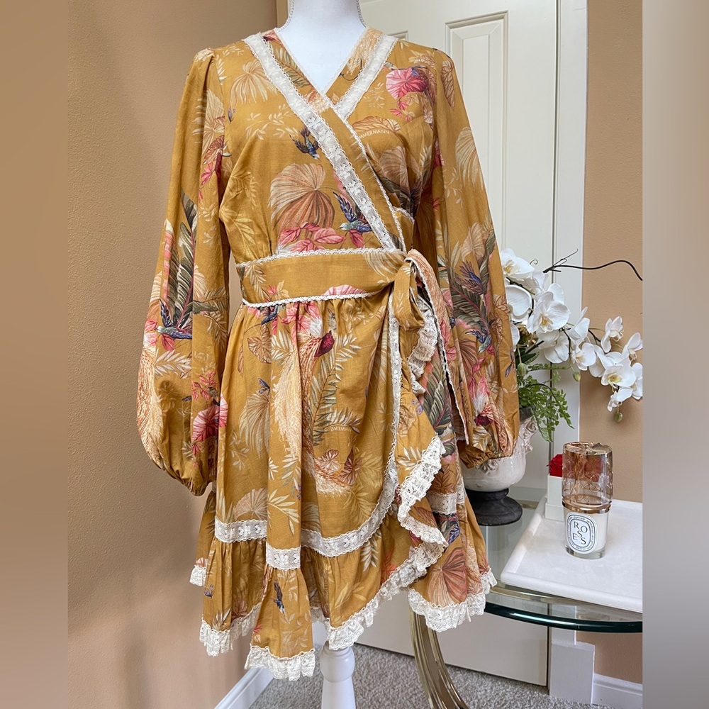 Zimmermann ASCENSION FRILL MINI DRESS sz 3 AU NEW $795 - Picture 3 of 17